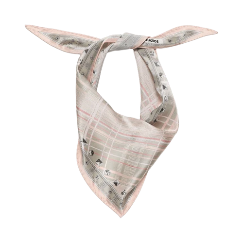 Acne Studios Checkered Silk Bandana 'Pink/Taupe'