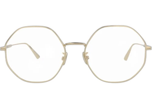 Dior Round-Frame Metal Optical Frames Gold Gold Transparent (CD50019U-56-010)