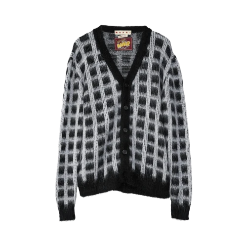 Marni Brushed Check Cardigan 'Black'