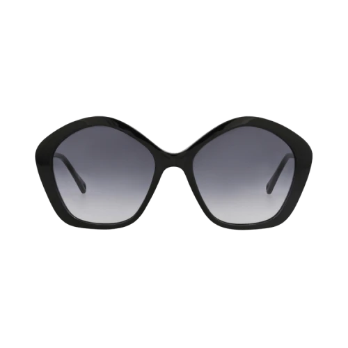 Chloé Round-Frame Bio Acetate Sunglasses 'Black Black Blue'