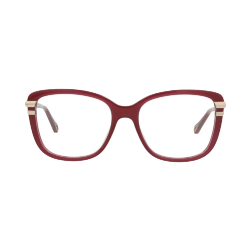 Chloé Square-Frame Bio Acetate Optical Frames 'Burgundy Burgundy Transparent'