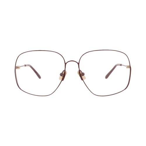 Chloé Square-Frame Metal Optical Frames 'Burgundy Burgundy Transparent'