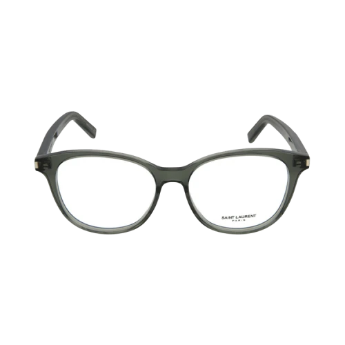 Saint Laurent Round Acetate Optical Glasses 'Shiny Dark Olive'