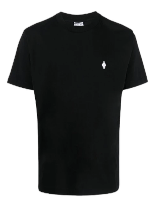 Marcelo Burlon Logo Embroidered T-Shirt Black/White