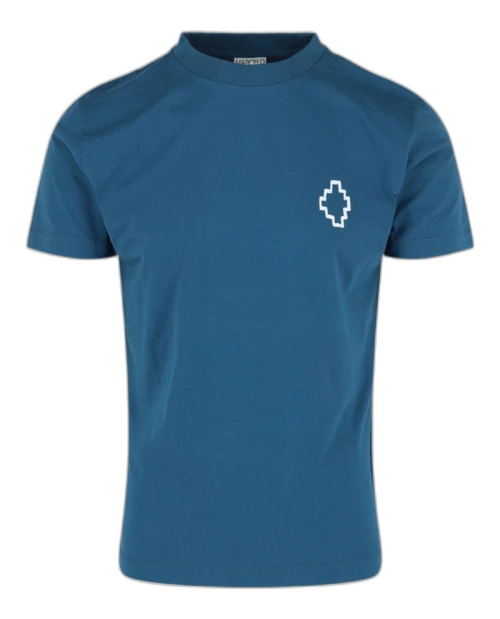 Marcelo Burlon Tempra Cross Crewneck T-shirt Blue