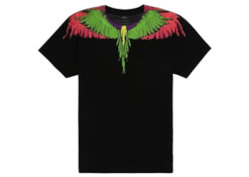 Marcelo Burlon Wing T-Shirt Black Green Pink