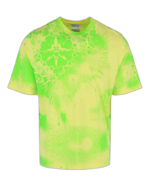 Marcelo Burlon Kaleidoscope Wings Short Sleeve T-shirt Lime