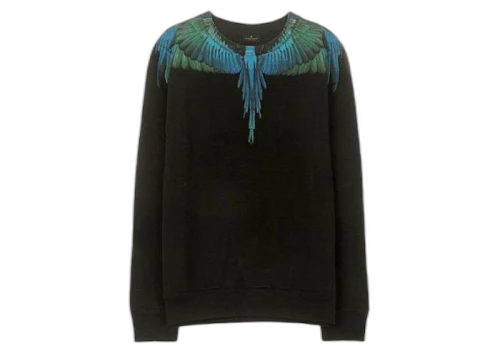 Marcelo Burlon Wing Crewneck Sweatshirt Black Blue Green