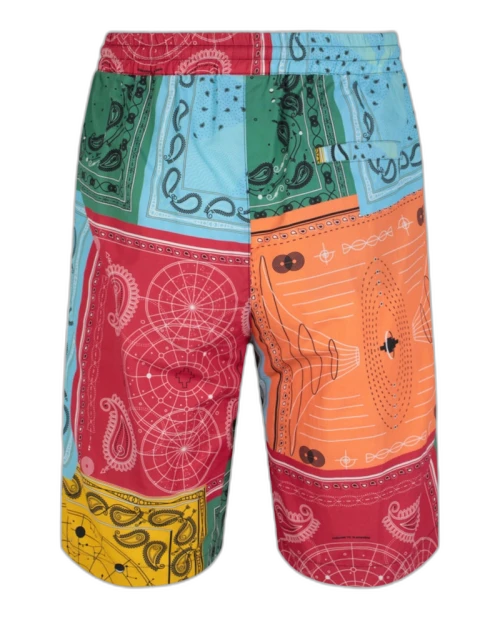 Marcelo Burlon Bandana Nylon Shorts Red