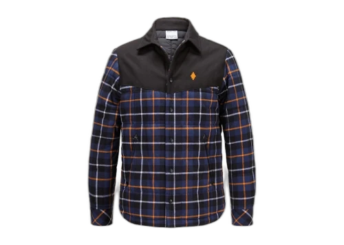 Marcelo Burlon Cross Check Padded Overshirt Blue