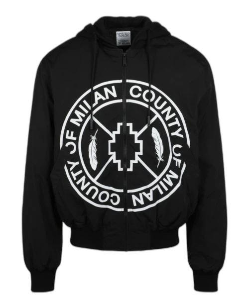 Marcelo Burlon Skate Cross Bomber Hoodie Black