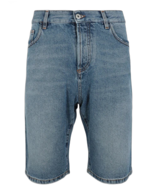 Marcelo Burlon Cross Stonewash Denim Shorts Blue