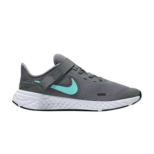 Nike Revolution 5 FlyEase 4E Wide GS 'Gunsmoke Aurora Green'
