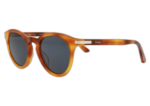 Cartier Round Sunglasses Havana/Havana/Blue (CT0010S-30002132-002)