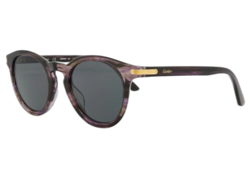 Cartier Round Sunglasses Havana/Havana/Grey (CT0010S-30002132-003)