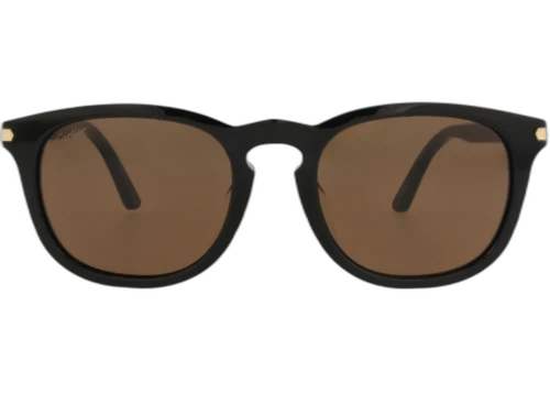 Cartier Square-Frame Acetate Sunglasses Black Black Brown (CT0011SA-30002167-001)