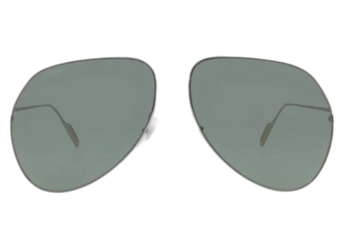 Cartier Aviator-Frame Metal Sunglasses Silver Silver Green (CT0110S-30003109-008)