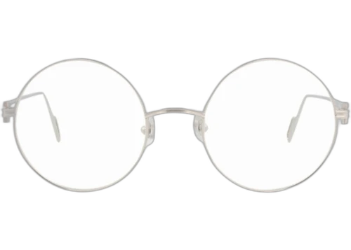 Cartier Round-Frame Metal Optical Frames Silver Silver Transparent (CT0158O-30003066-003)