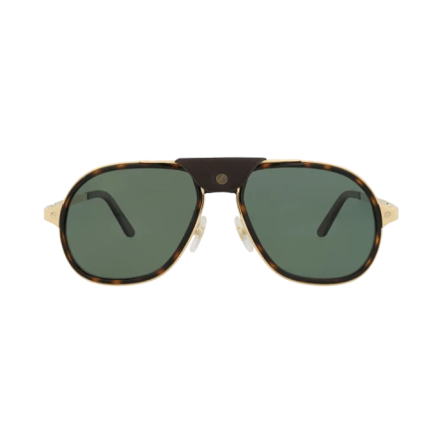 Cartier Aviator-Frame Acetate Sunglasses Havana Gold Green (CT0241S-30009001-002)