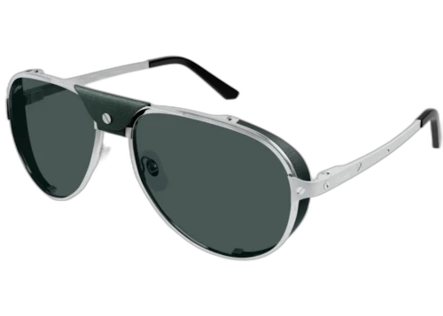 Cartier Santos de Cartier Sunglasses Silver/Green (CT0296S-004-FR)