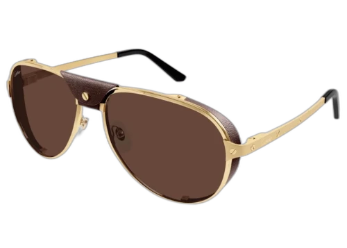 Cartier Santos de Cartier Sunglasses Gold/Brown (CT0296S-005-FR)