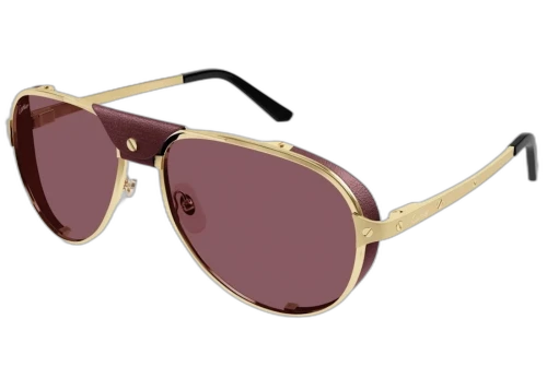 Cartier Santos de Cartier Sunglasses Gold/Brown (CT0296S-006-FR)