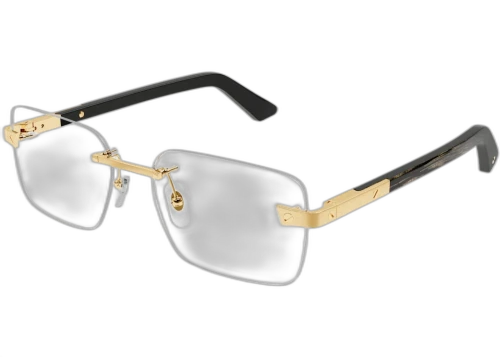 Cartier Santos de Cartier Sunglasses Gold/Black (CT0411o-001-FR)