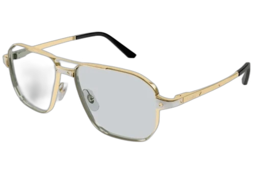 Cartier Santos de Cartier Sunglasses Gold/Light Blue (CT0424S-006-FR)