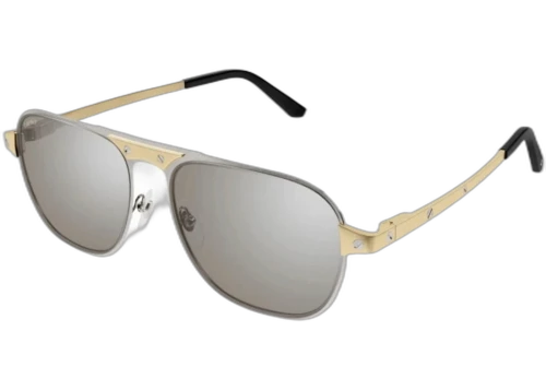 Cartier Santos de Cartier Sunglasses Silver/Gold (CT0532S-005-FR)