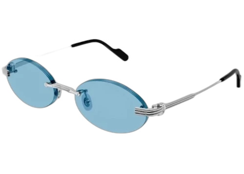 Cartier Premiere de Cartier Sunglasses Silver/Light Blue/blue (CT0615S-010-FR)