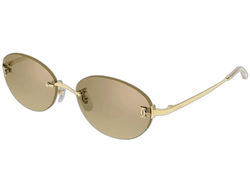 Cartier Signature C de Cartier Sunglasses Gold/Brown (CT0642SA-002-FR)