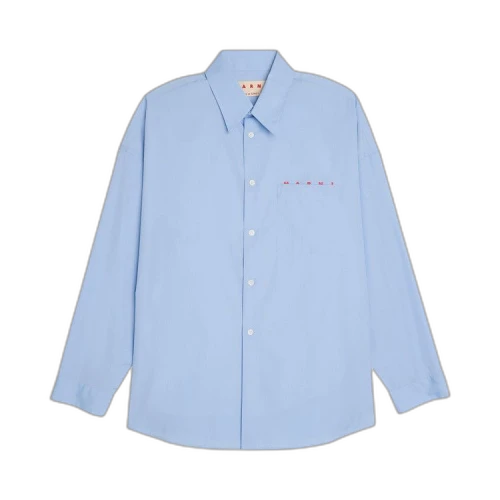 Marni Logo Popeline Shirt 'Iris Blue'