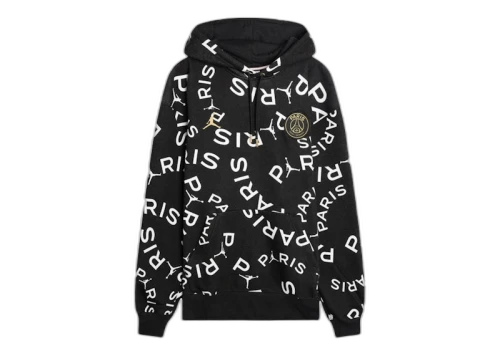 Air Jordan x Paris Saint-Germain Allover Print Hoodie Black