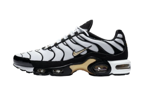 Nike Air Max Plus White Black Metallic Gold