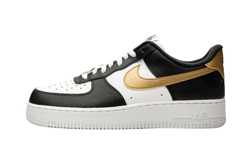 Nike Air Force 1 Low Black White Metallic Gold