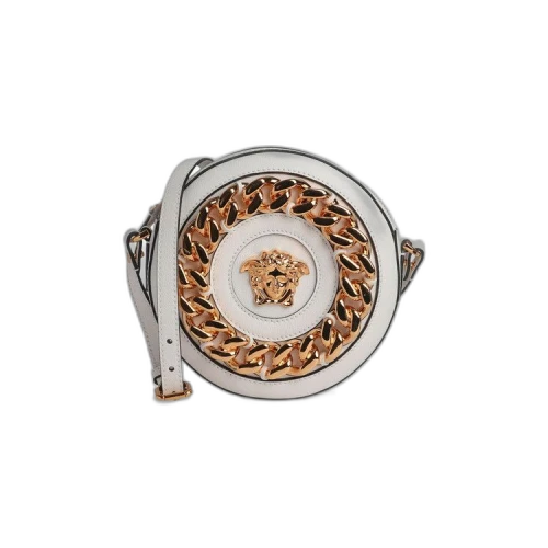 Versace La Medusa Round Crossbody Bag 'White'