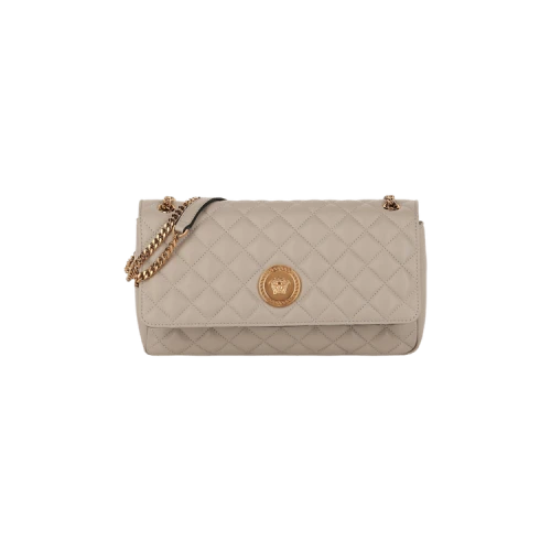 Versace Medusa Quilted Leather Wallet On Chain 'Beige/Gold'
