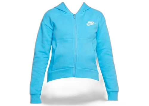 Nike Sportswear Kids Club Fleece Full-Zip Hoodie Baltic Blue/White