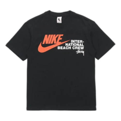 Stussy x Nike Crossover Alphabet Logo Sports Short Sleeve Unisex Black