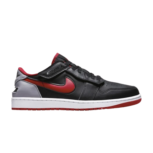 Jordan 1 Low FlyEase Black Cement Grey White Fire Red
