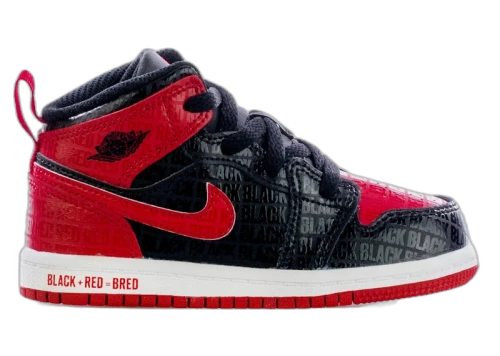 Jordan 1 Mid Black + Red = Bred (TD)