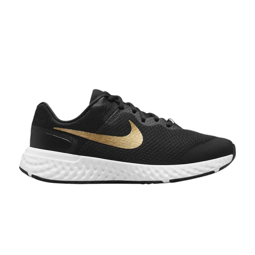 (GS) Nike Revolution 6 4E Wide 'Black Metallic Gold'