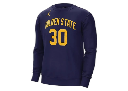 Jordan NBA Golden State Warriors Stephen Curry Fleece Loose Fit Sweatshirt Blue/Yellow