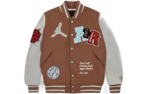 Air Jordan x Travis Scott Varsity Jacket 'Antique Brown'