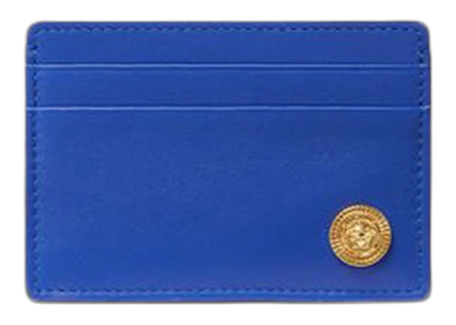 Versace Medusa Biggie (4 Card Slot 1 Cash Compartments) Card Holder Royal Blue/Gold