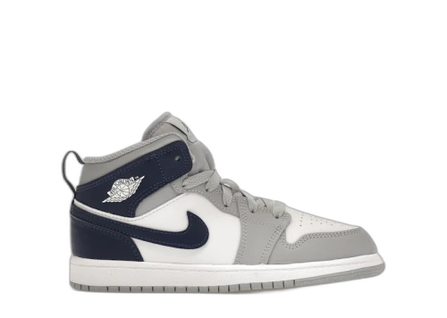 Jordan 1 Mid Wolf Grey Midnight Navy (PS)