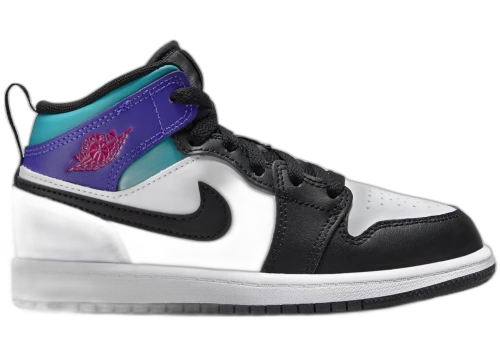 Jordan 1 Mid White True Red Aquamarine Black (PS)