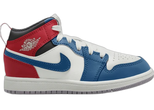 Jordan 1 Mid True Blue Varsity Red (PS)
