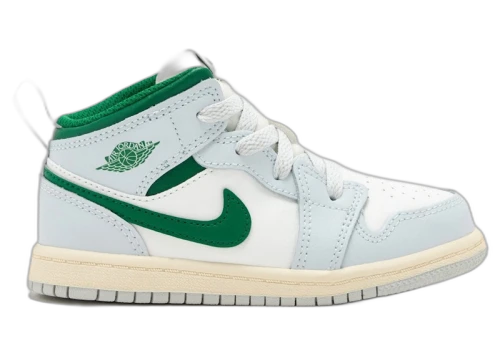 Jordan 1 Mid Summit White Pure Platinum Sail Pine Green (TD)