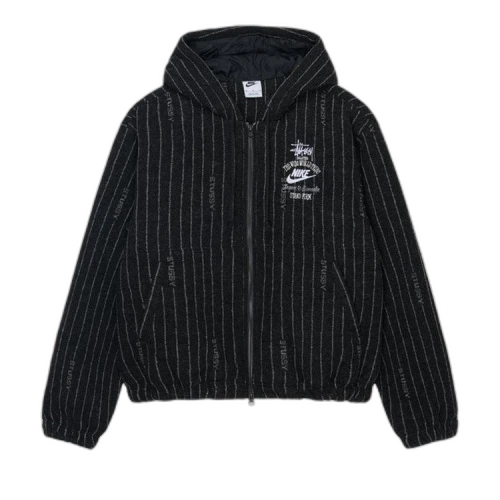 Stussy x Nike Stripe Wool Jacket 'Black'